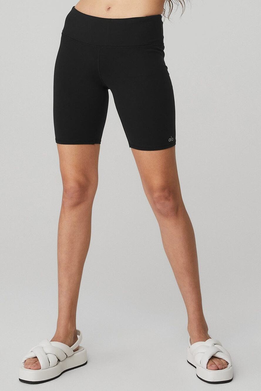 Alo Yoga 7" Airbrush Biker Short Black - L